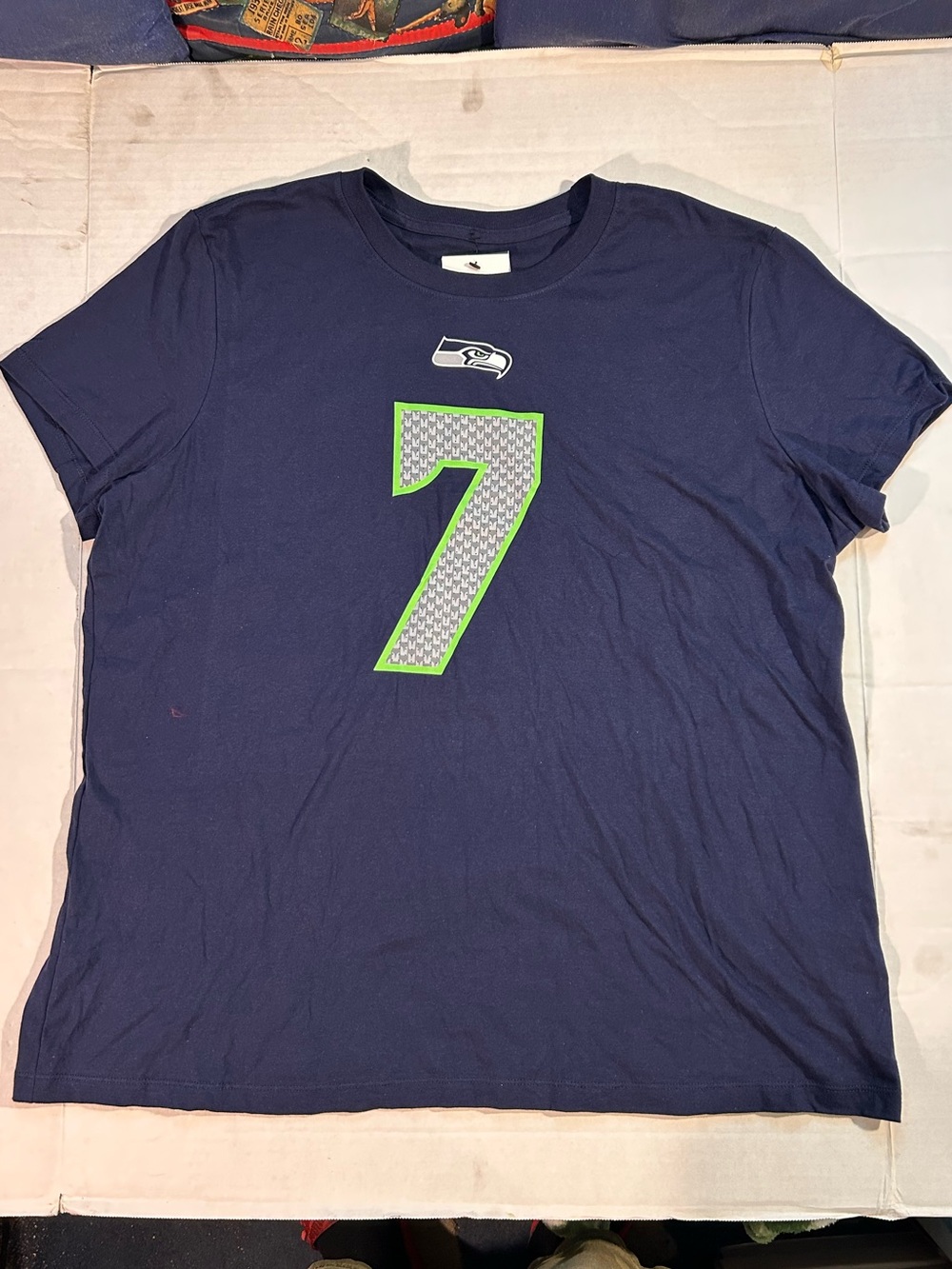 NIKE Seattle Seahawks Geno Smith #7 T-Shirt Tee Navy Blue Women's XXL NWT
